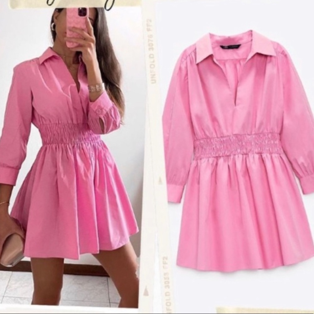 Zara hot pink dress.